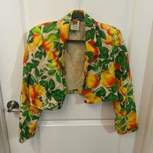 FARM Rio Cropped Linen Jacket | S